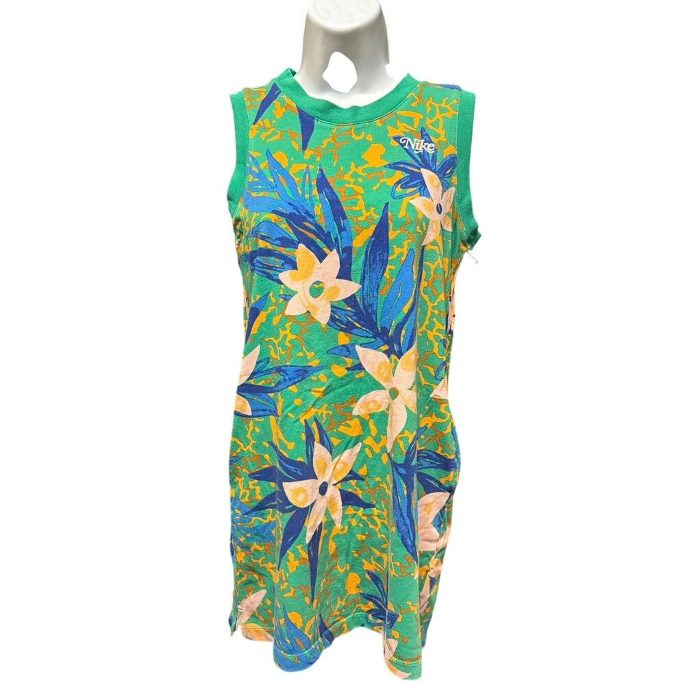 Girl's Nike Sportswear Sleeveless 100% Cotton Floral Dress with Pockets Size L - Picture 2 of 6